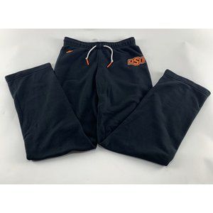 NIKE OSU Oklahoma State Pokes Black Orange Sweat Pants Drawstring Waist Size XS